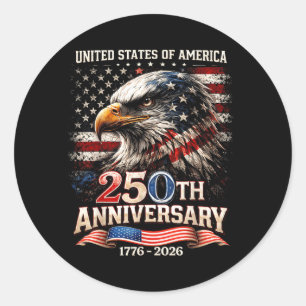 250 Jahre amerikanisch USA patriotische Männer Fra Runder Aufkleber