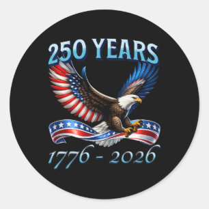 250 Jahre amerikanische 250. Jubiläum 1776-2026 4. Runder Aufkleber