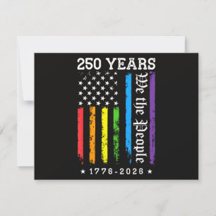 250 Jahre Amerikanische 250. Jubiläum US LGBT Pr Feiertagskarte
