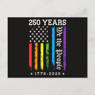 250 Jahre Amerikanische 250. Jubiläum US LGBT Pr Feiertagspostkarte