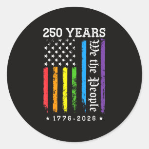 250 Jahre Amerikanische 250. Jubiläum US LGBT Pr Runder Aufkleber