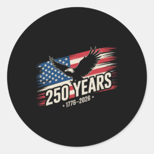 250 Jahre Amerikanische 250. Jubiläum Us Usa Flagg Runder Aufkleber