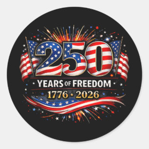 250 Jahre Amerikanische Flagge 1776-2026 250. Gebu Runder Aufkleber