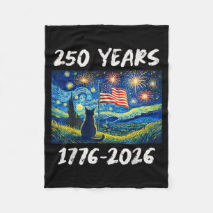 250 Jahre Amerikanische Flagge 1776-2026 Katze Ste Fleecedecke