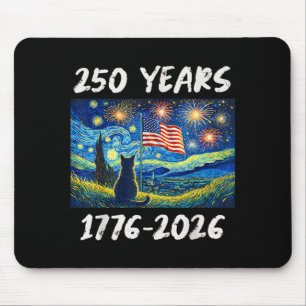 250 Jahre Amerikanische Flagge 1776-2026 Katze Ste Mousepad