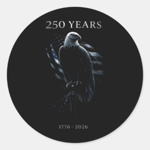 250 Jahre Amerikanische Flagge 250. Jubiläum USA 4 Runder Aufkleber