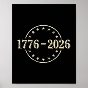 250 Jahre amerikanische Flagge - Vorder- und Rücks Poster