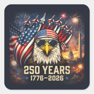 250 Jahre amerikanische Freiheit Quadratischer Aufkleber