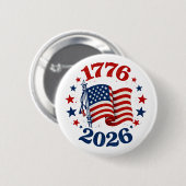 250 Jahre Amerikanische Unabhängigkeit Patriotisch Button (Vorne & Hinten)