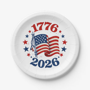 250 Jahre Amerikanische Unabhängigkeit Patriotisch Pappteller