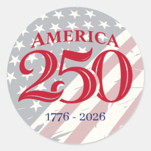 250 Jahre Amerikanische Unabhängigkeit Patriotisch Runder Aufkleber
