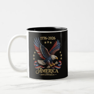 250 Jahre Amerikanischer 250. Jubiläum Adler Zweifarbige Tasse