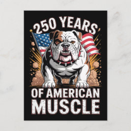 250 Jahre Amerikanischer Muskel-Bulldogge Postkarte