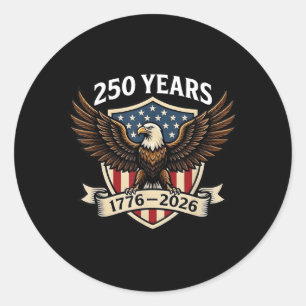 250 Jahre Amerikanisches Jubiläum 1776-2026 Adler Runder Aufkleber