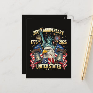 250 Jahre Amerikanisches Jubiläum 1776-2026 USA-Fl Feiertagspostkarte