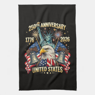 250 Jahre Amerikanisches Jubiläum 1776-2026 USA-Fl Geschirrtuch