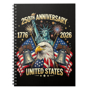 250 Jahre Amerikanisches Jubiläum 1776-2026 USA-Fl Notizblock