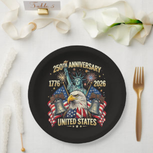 250 Jahre Amerikanisches Jubiläum 1776-2026 USA-Fl Pappteller