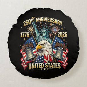 250 Jahre Amerikanisches Jubiläum 1776-2026 USA-Fl Rundes Kissen