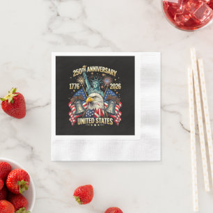 250 Jahre Amerikanisches Jubiläum 1776-2026 USA-Fl Serviette
