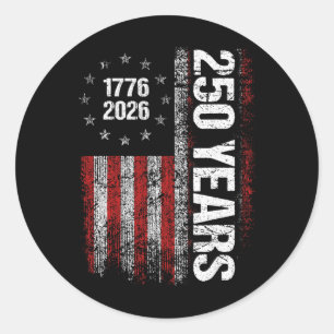 250 Jahre Amerikanisches Jubiläum 250. Unabhängigk Runder Aufkleber