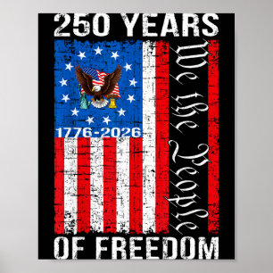 250 Jahre amerikanisches Jubiläum 250. USA-Flagge  Poster