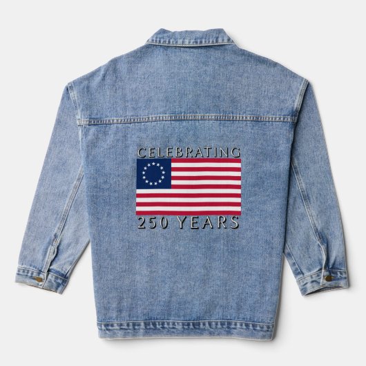 250 Jahre Betsy Ross Flagge feiern Jeansjacke (Rückseite)