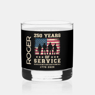 250 Jahre Dienst Patriotinnes Jubiläumsdesign Whiskyglas