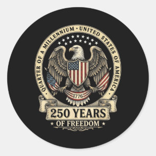 250 Jahre dom USA-Jubiläum Patriotisch Runder Aufkleber