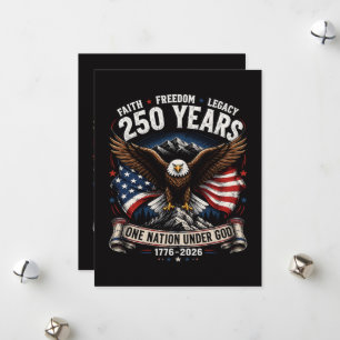 250 Jahre Eine Nation Unter Gott Adler Feiertagskarte