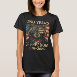250 Jahre Freedom Raccoon USA Flag Sonnenbrille T-Shirt