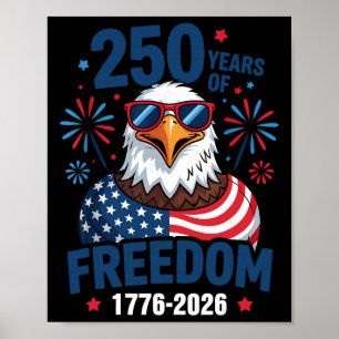 250 Jahre Freiheit 1776 2026 Patriotischer Ld Adle Poster