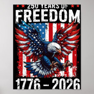 250 Jahre Freiheit 1776 2026 Patriotischer Ld Adle Poster