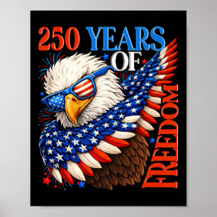 250 Jahre Freiheit 1776 2026 Patriotischer Ld Adle Poster