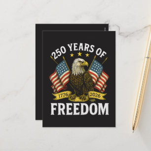 250 Jahre Freiheit 1776 2026 Weißkopfseeadler Feiertagspostkarte