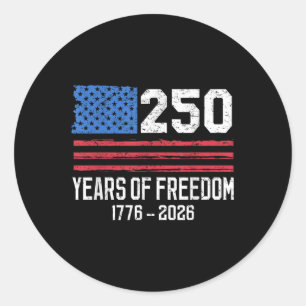 250 Jahre Freiheit 250. Geburtstag Amerika Flagge  Runder Aufkleber