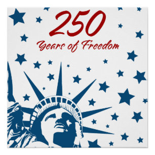 250 Jahre Freiheit Frohen Geburtstag USA Patriotis Poster