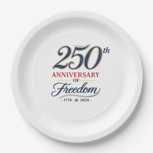 250 Jahre Freiheit - Pappteller (Vorderseite)