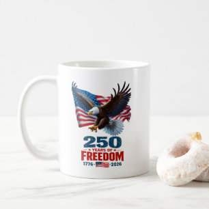 250 Jahre Freiheit Patriotischer Adler Amerikanisc Kaffeetasse