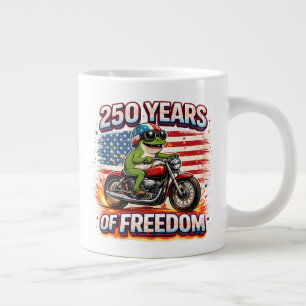250 Jahre Freiheit Patriotischer Frosch Biker USA Jumbo-Tasse