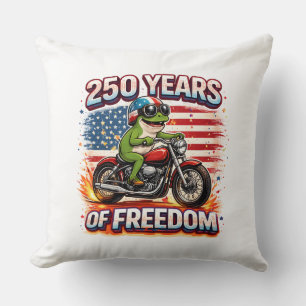 250 Jahre Freiheit Patriotischer Frosch Biker USA Kissen