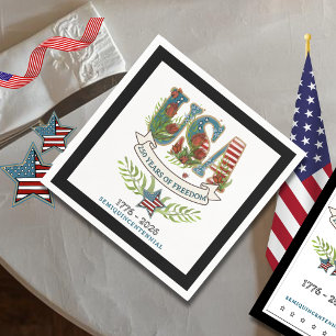 250 Jahre Freiheits-Chic Patriotische schwarze Umr Serviette