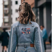 250 Jahre Freiheits-Faux-Patchwork Jeansjacke