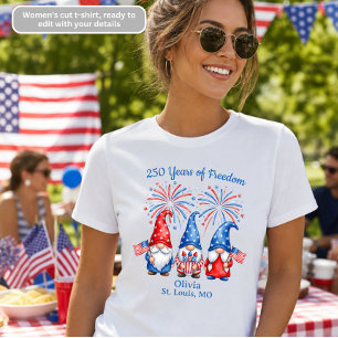 250 Jahre Freiheits-Patriotische Gnome Damen T-Shirt