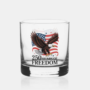 250 Jahre Freiheits-Patriotischer Adler-Flaggen-De Whiskyglas