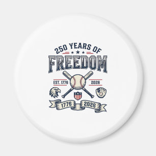 250 Jahre Freiheits-Patriotisches Baseball-Design_ Magnet