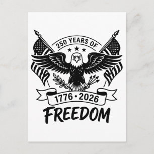 250 Jahre Freiheits-Shirt 4. Juli Postkarte