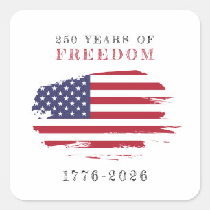 250 Jahre Freiheitsjubiläum USA Quadratischer Aufkleber