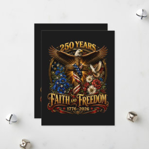 250 Jahre Glaube und Freiheit Amerika Feiertagskarte