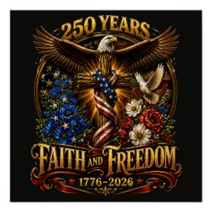 250 Jahre Glaube und Freiheit Amerika Poster